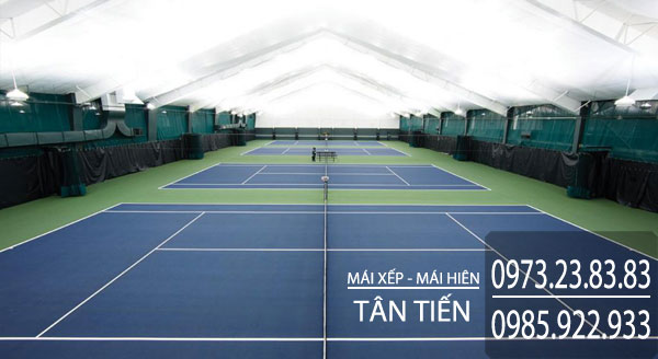 Dễ dàng thi công mái che xếp sân tennis trên diện tích toàn sân